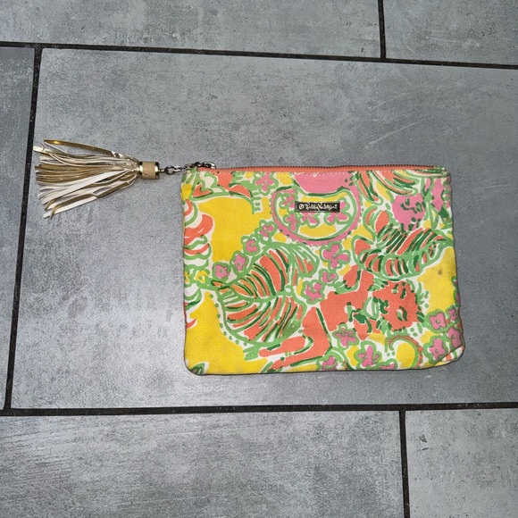 Lily Pulitzer for Target Clutch Handbag Yellow/Pink/Orange/Green - 100% Cotton - Picture 1 of 6